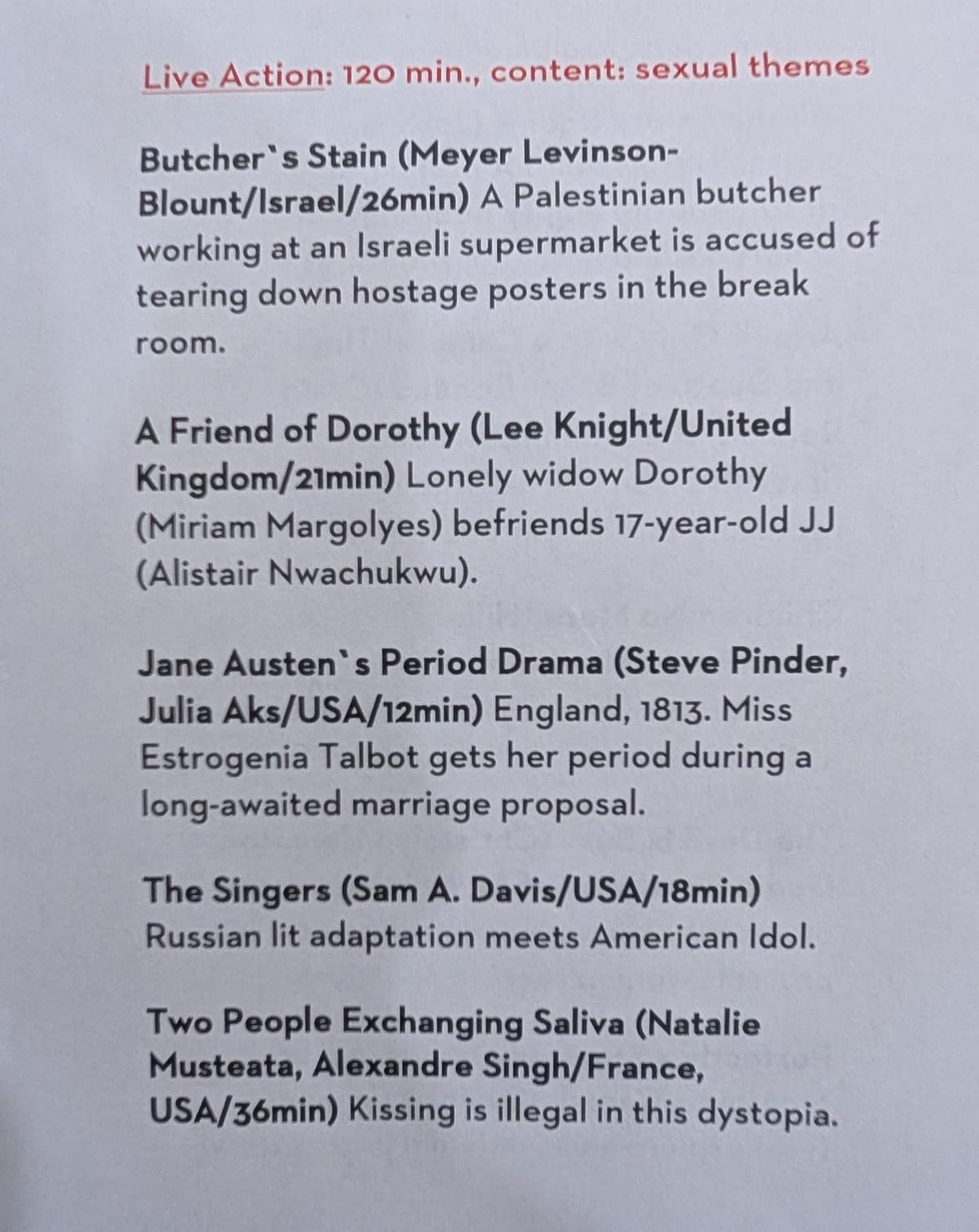 Oscar Nominated Shorts-Live Action