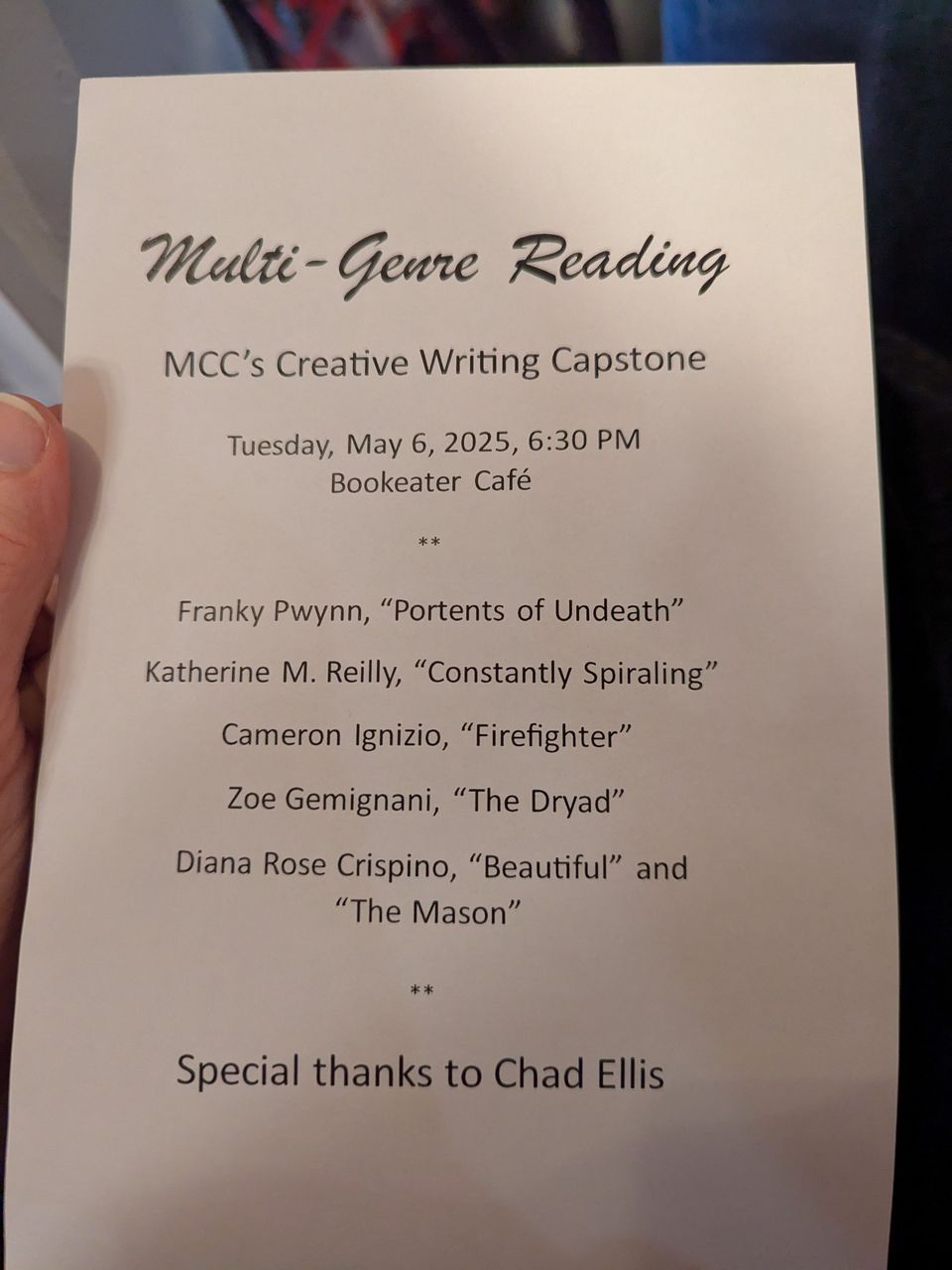 Reading Starting Shortly