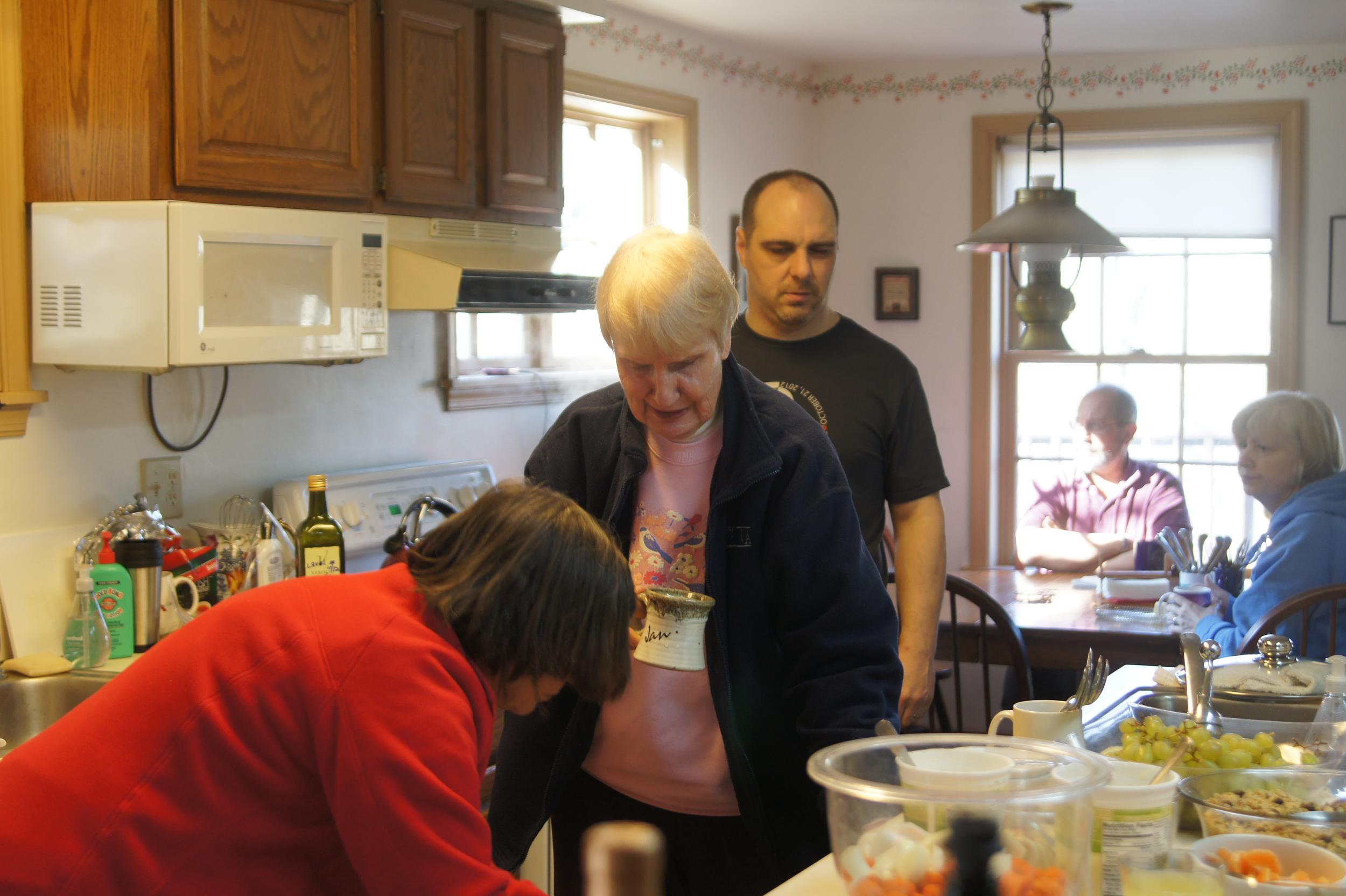 Lunch clean up before dinner prep.