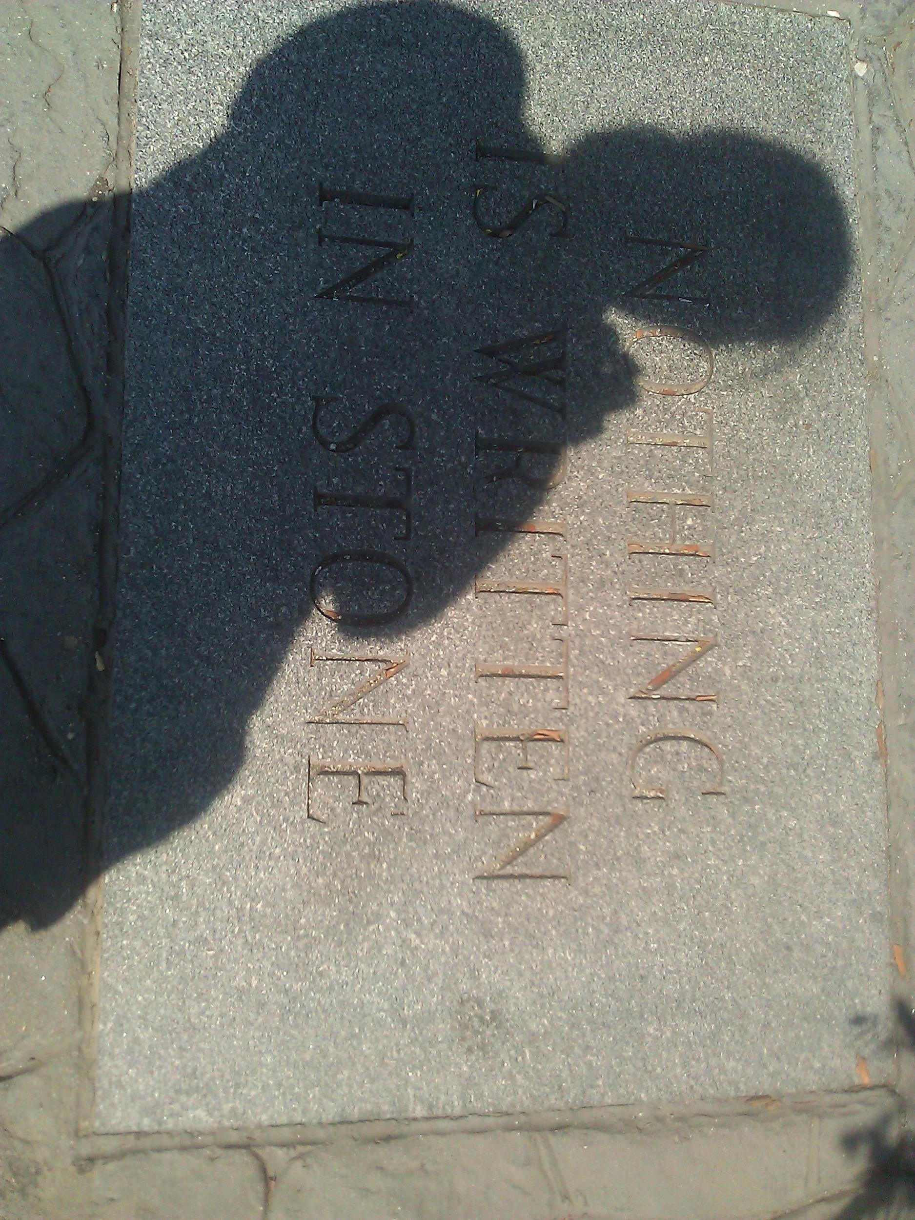 "Nothing is written in stone..."written in stone outside the fantastic bookstore in Manchester, VT.