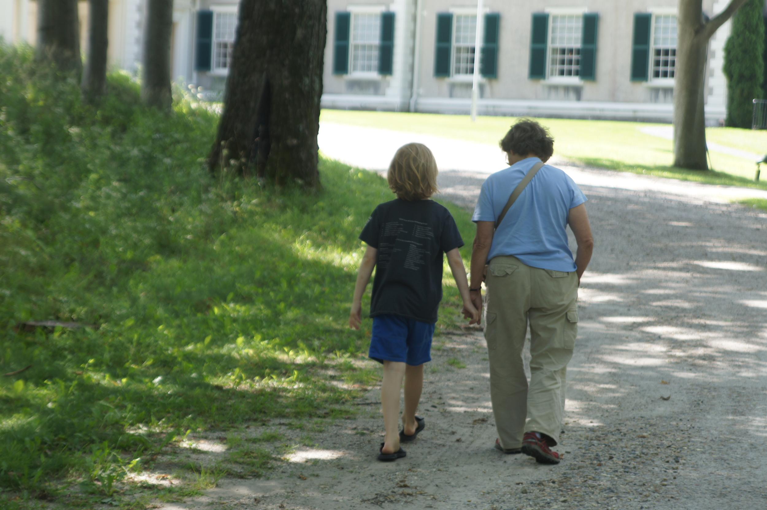 Nonni and The Buster enjoying a stroll.