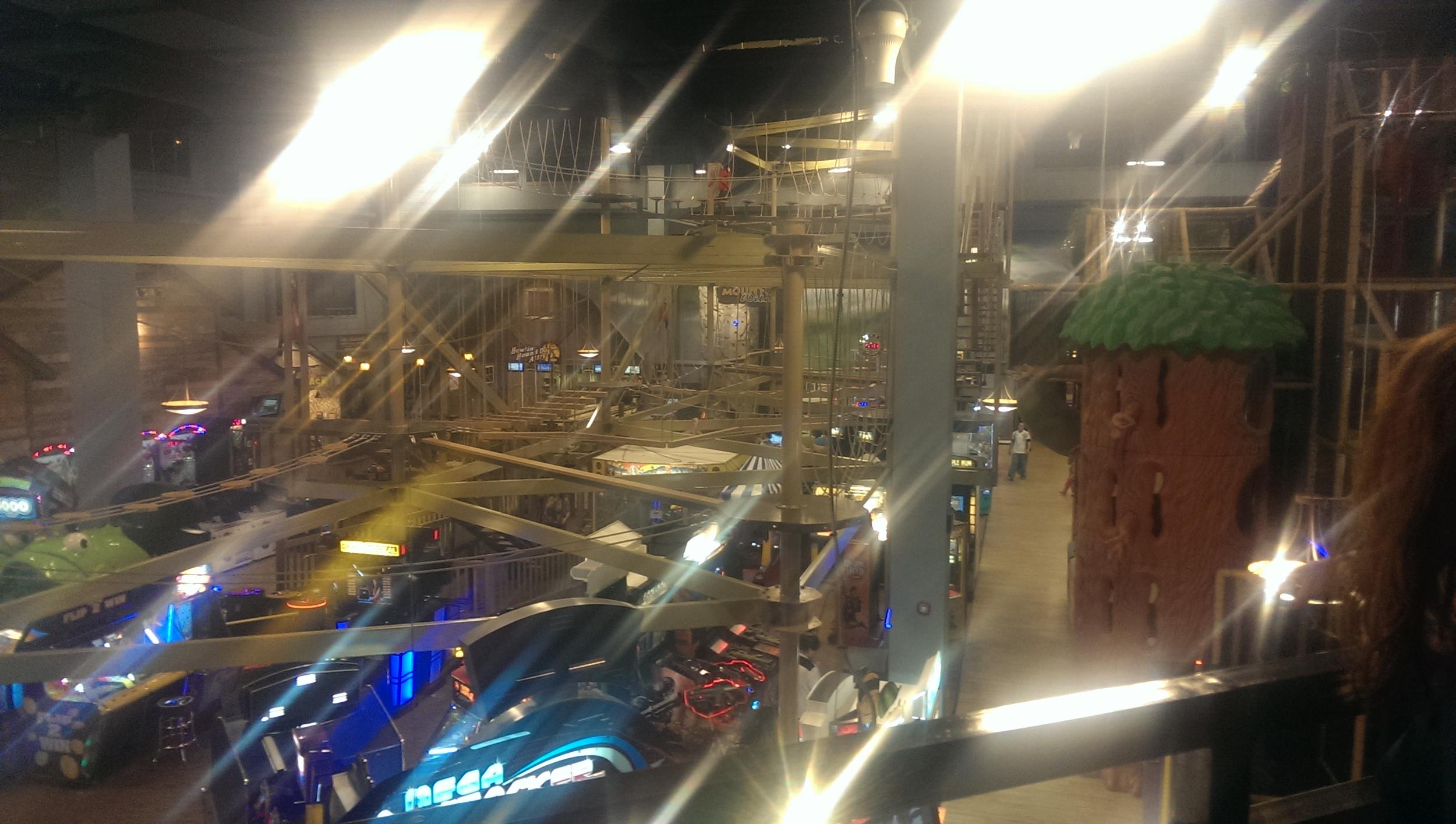 The indoor ropes course.