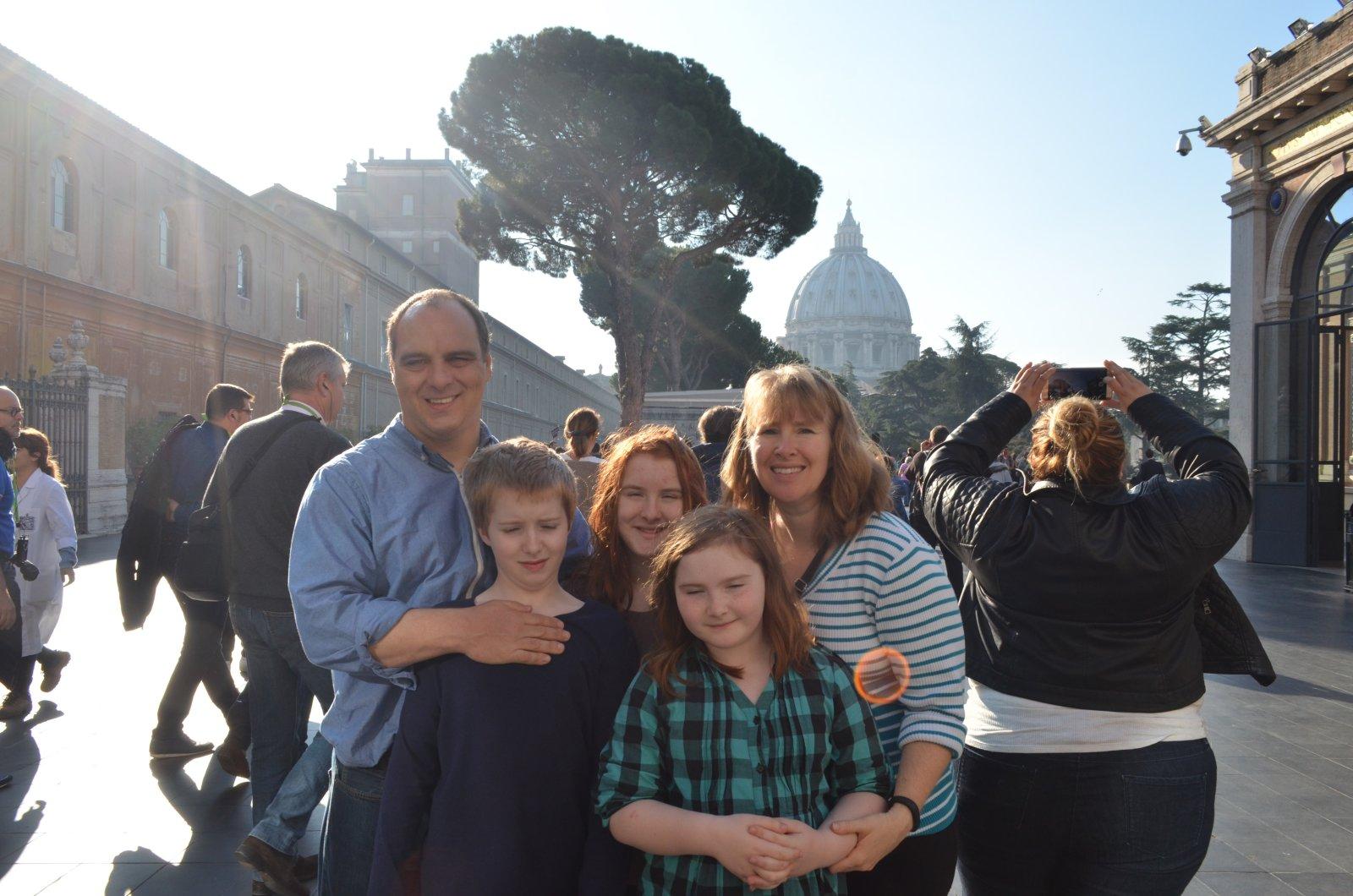 Family shot on The Vatican Tour