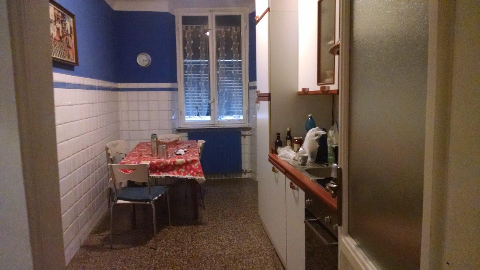 The kitchen, which was its own room, with a door to close it off.