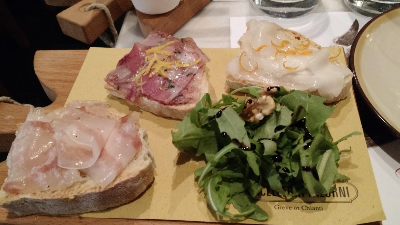 OMG, showoff pictures from Florence. This was amazing citrus-y lardo on crusty bread.