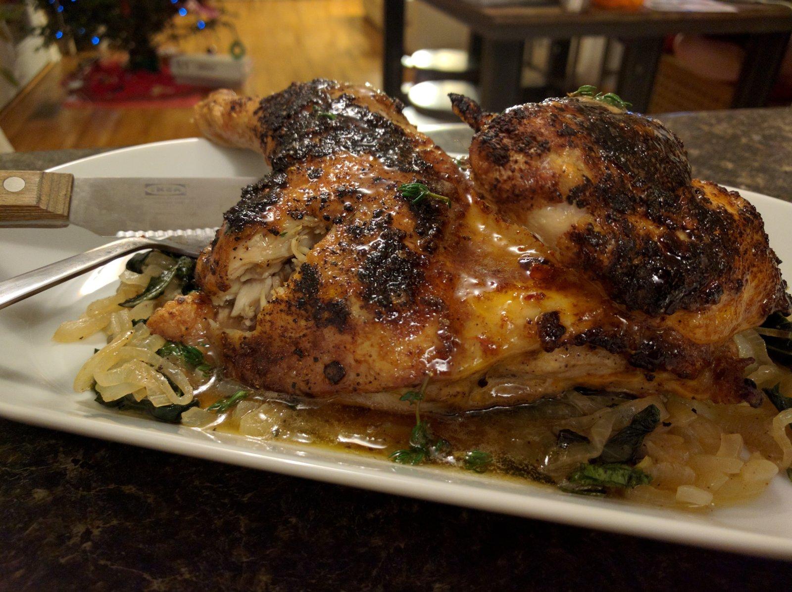 The big winner from Blue Apron, Chicken, Collard Greens and a Maple Glaze