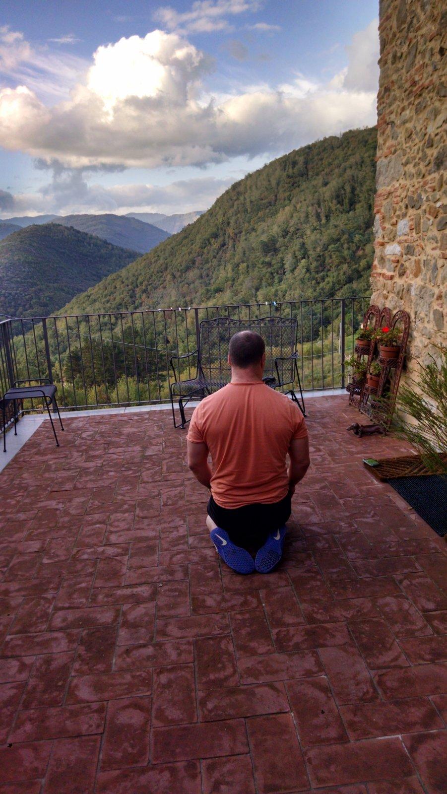 Looks like meditation, actually CrossFit.