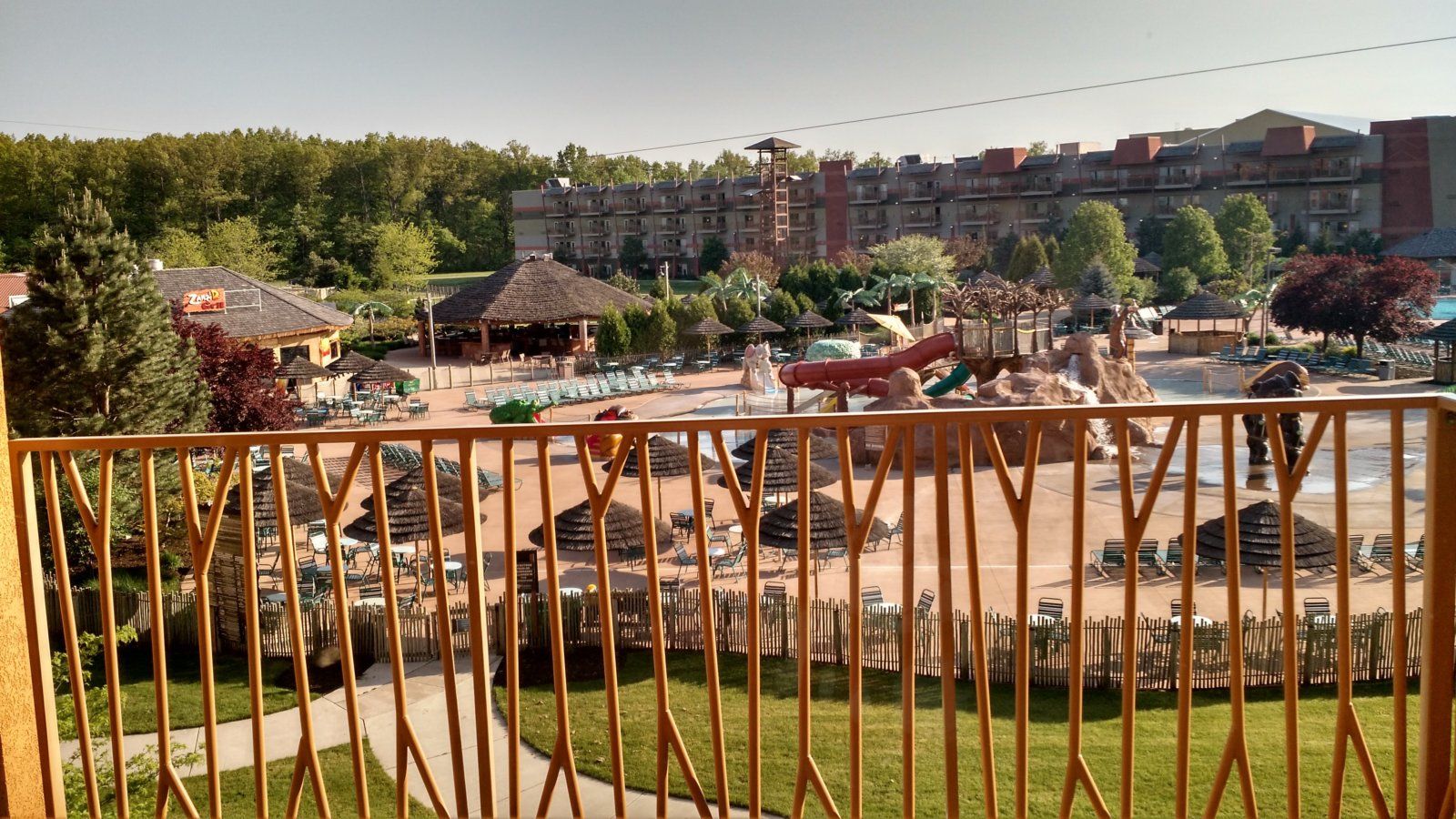 Our view of the outdoor waterpark. This wasn't open while we were there.