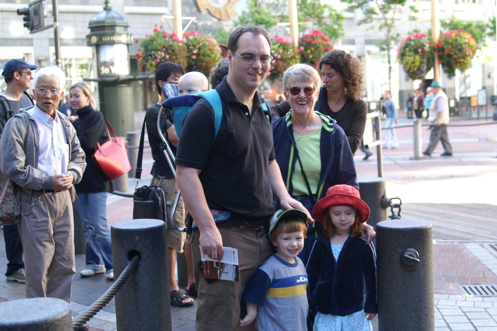 Ready to board the streetcar.