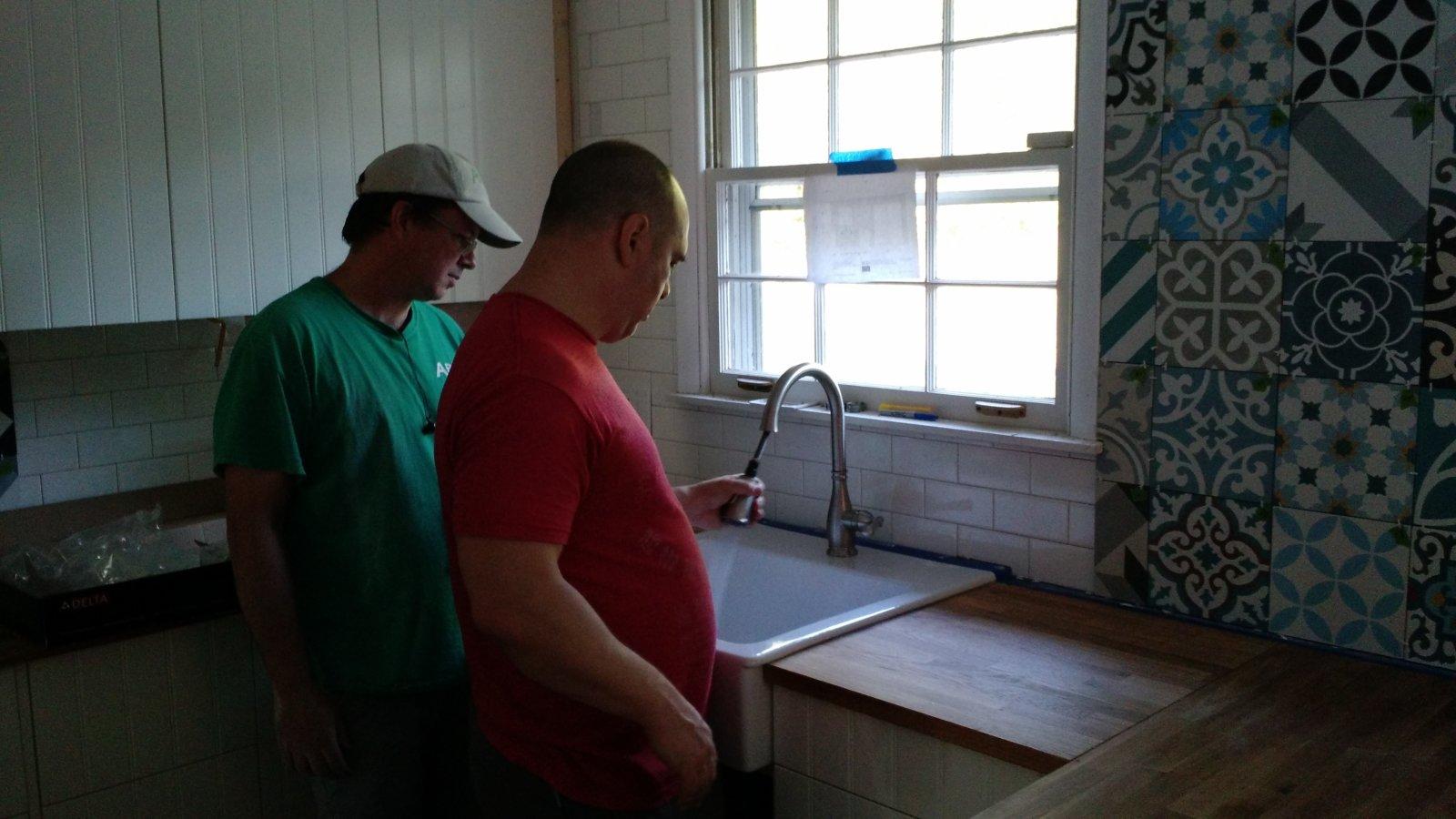 Getting a kitchen faucet with running water was a joy.