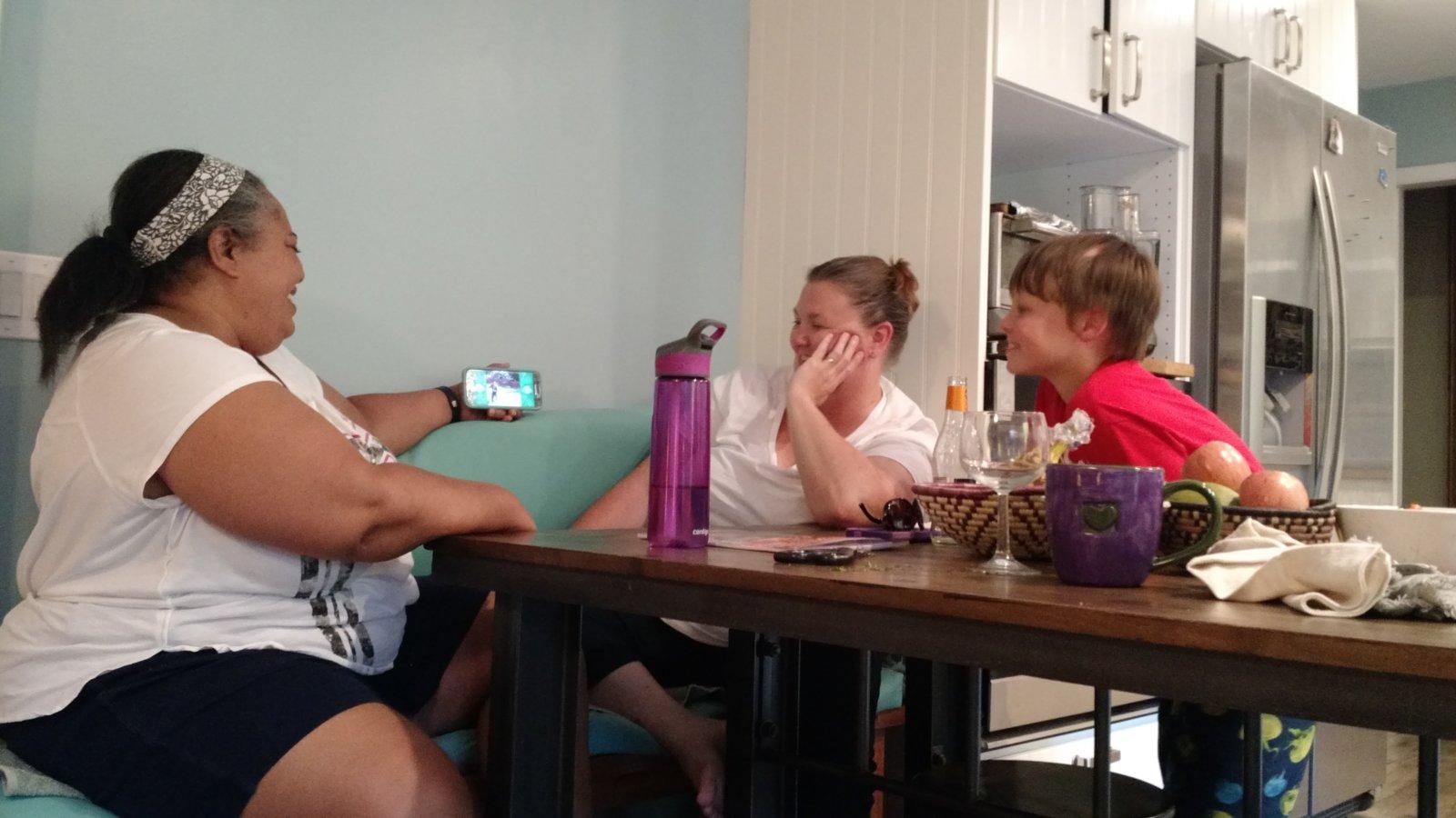 Laughter around the table. Good times ahead.