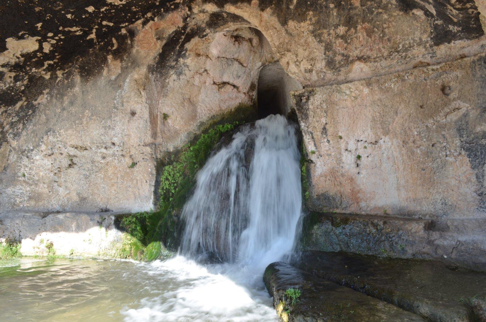 The bubbling "fountain" at the top of the Greek Theater where patrons could get a drink.