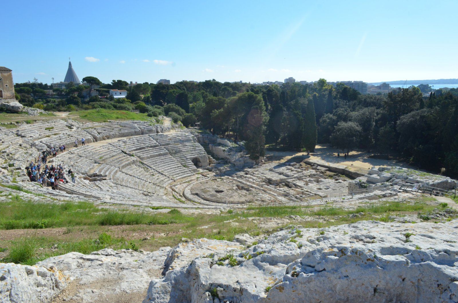We started at the top, looking down into the amphitheater.