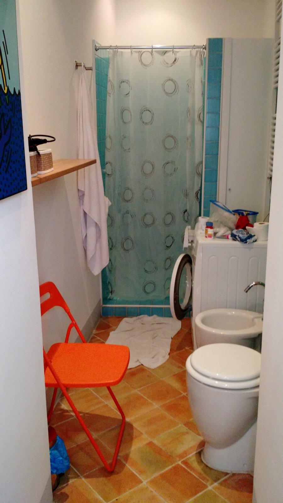 The toilet was so tall even my feet wouldn't touch the ground, hence the helpful chair to use as a footstool. 