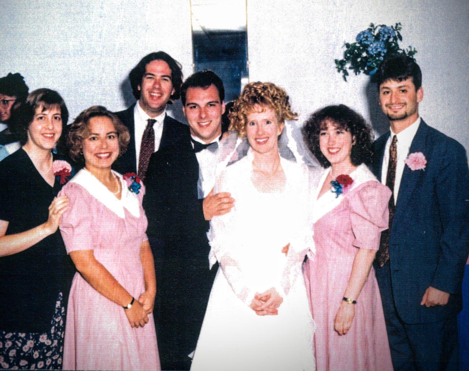 Our wedding in 1995 with the Williams Crew.
