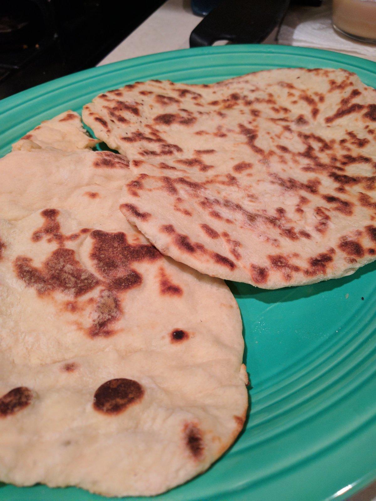 Homemade naan bread.