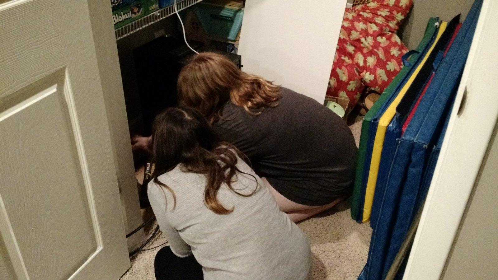 When your best friend wants to help with running wires.