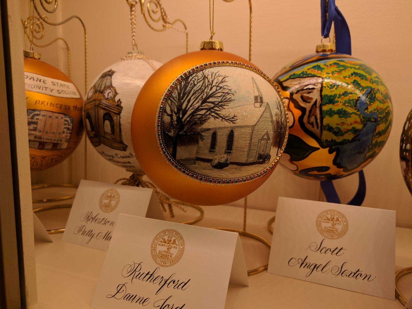 A hand painted ornament for each county.